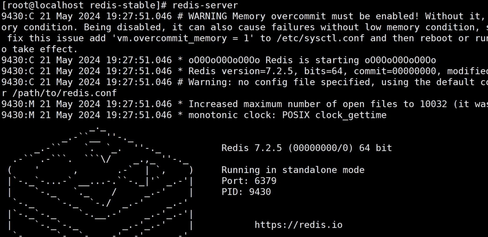 前台启动 redis-server 的终端输出