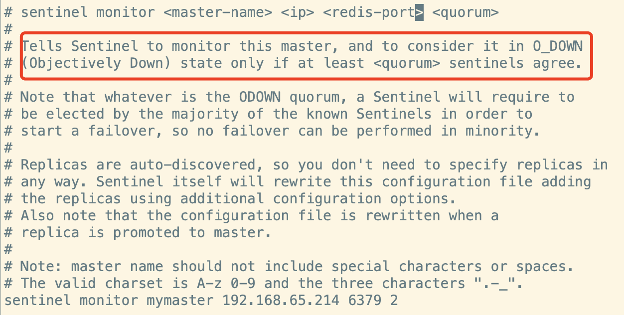 sentinel.conf 中 monitor 与 quorum 参数说明