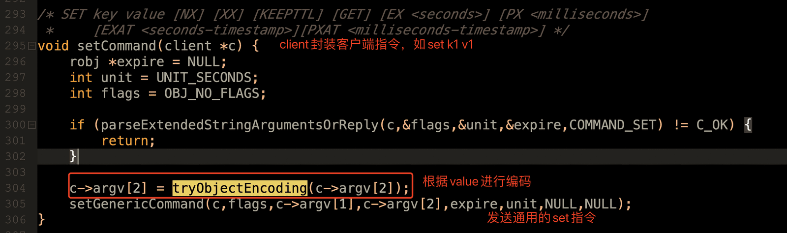 set 命令进入 tryObjectEncoding 编码选择流程