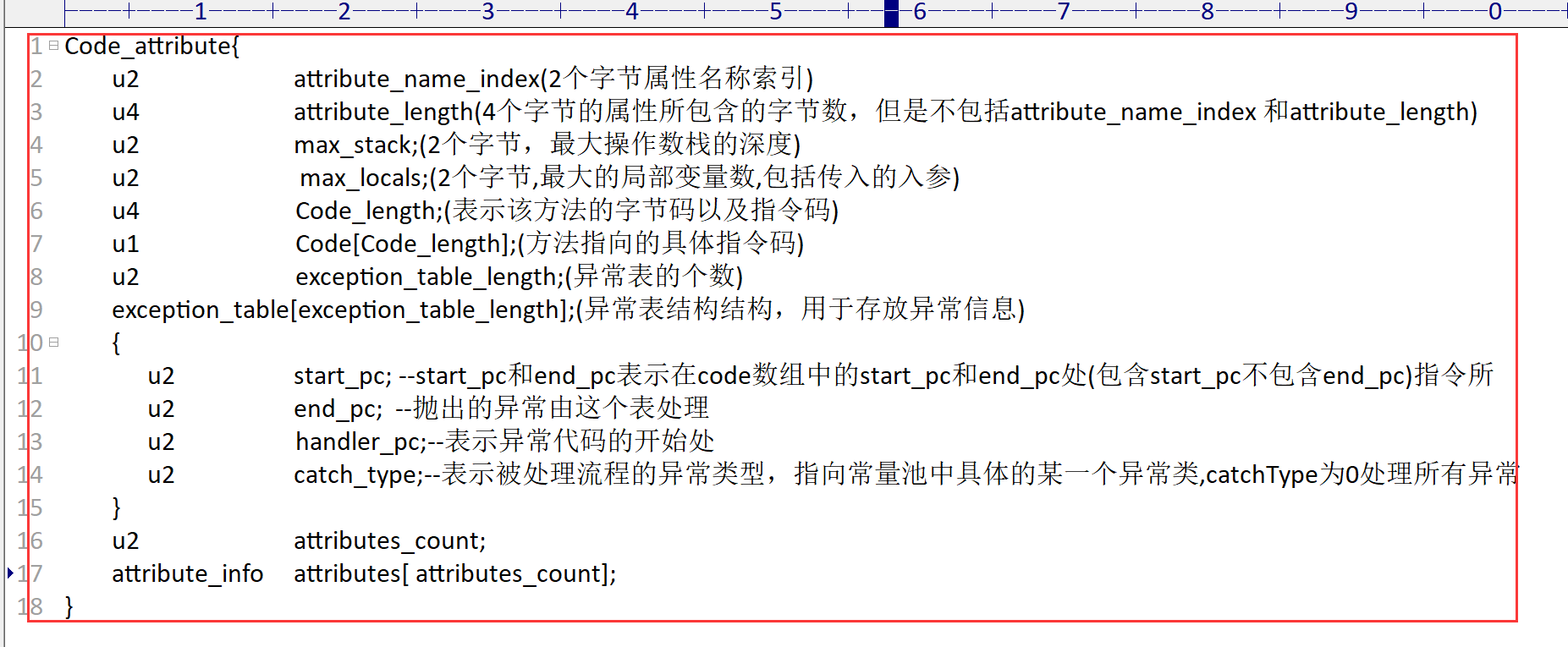 Code 属性详细结构