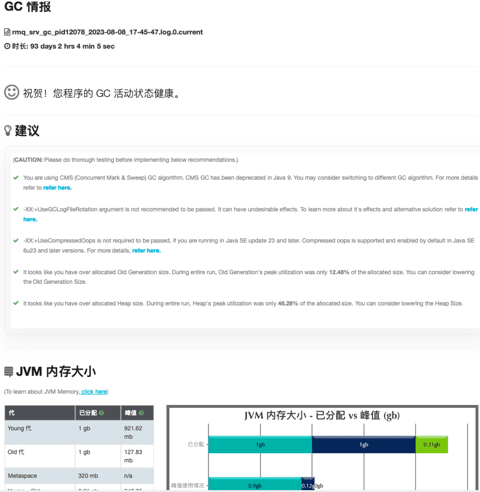 gceasy 分析 RocketMQ NameServer GC