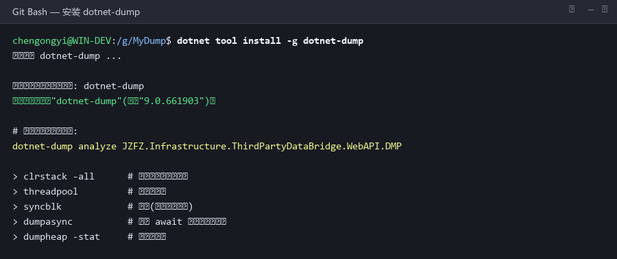 安装 dotnet-dump 与五个常用命令